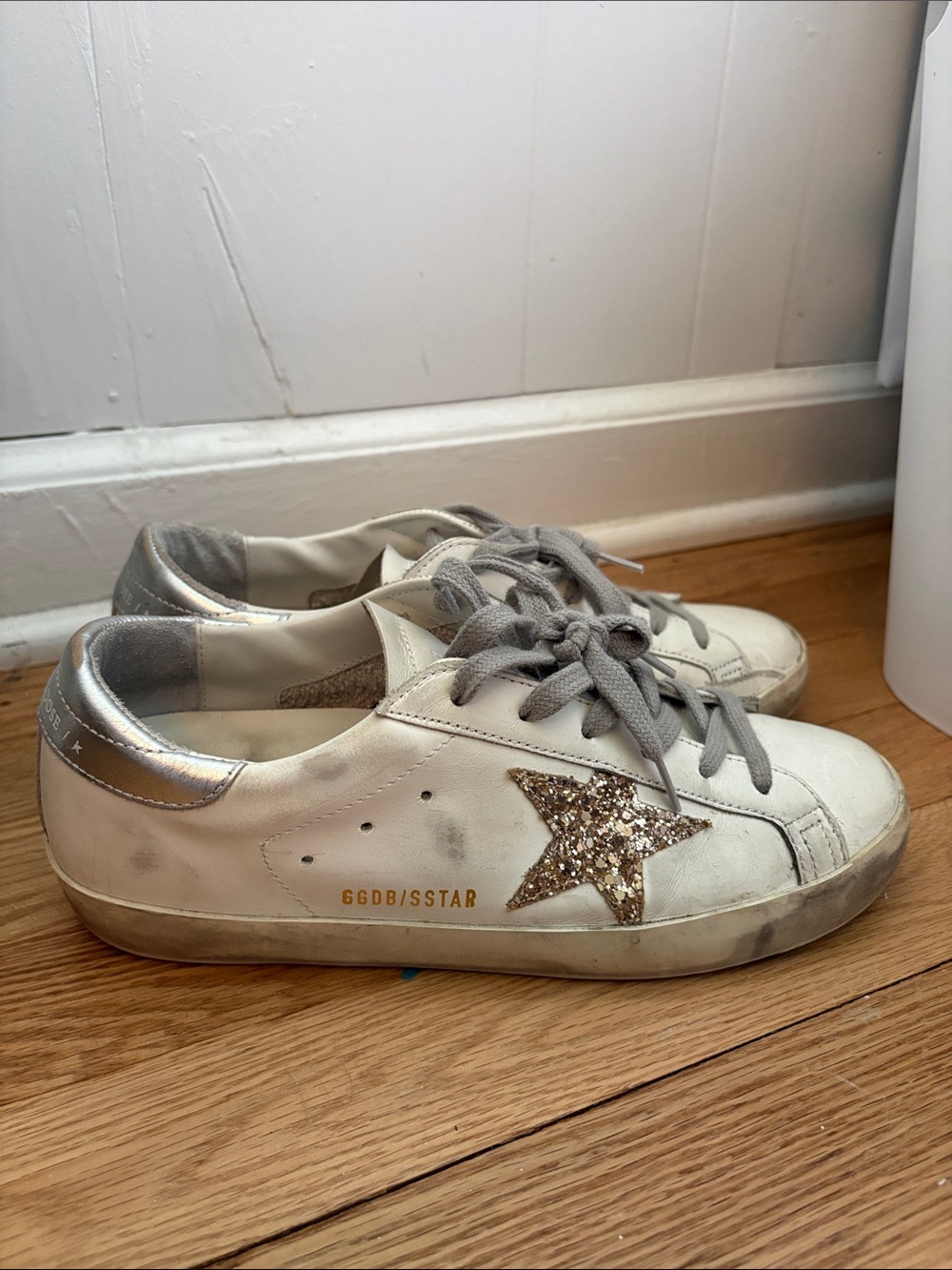 Golden Goose Women’s Sneakers Size 39 $600 original price-sold out, Gold/Silver